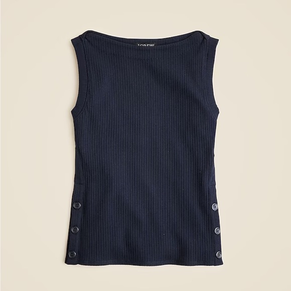 New J. Crew Premium rib side-button top - Picture 1 of 2